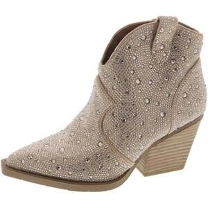 NWT Very G GOLD BLING Austin Western Boots Rhinestone Accent Cowboy 10